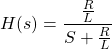 Rendered by QuickLaTeX.com \{对齐*}开始H (s) = \压裂{\压裂{R} {L}} {s + \压裂{R} {L}}{对齐*}\结束