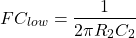 Rendered by QuickLaTeX.com \{对齐*}开始FC_{低}= \压裂{1}{2 \πR_ {2} C_{2}}{对齐*}\结束