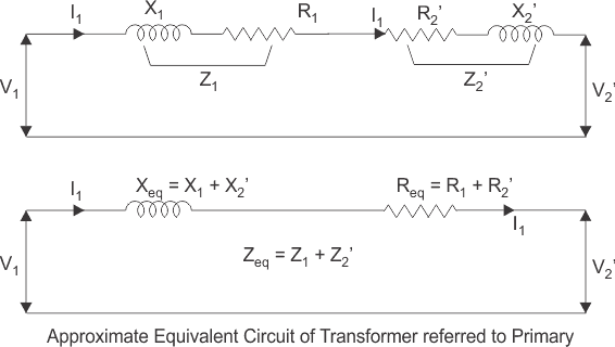 初级变压器的近似等效电路